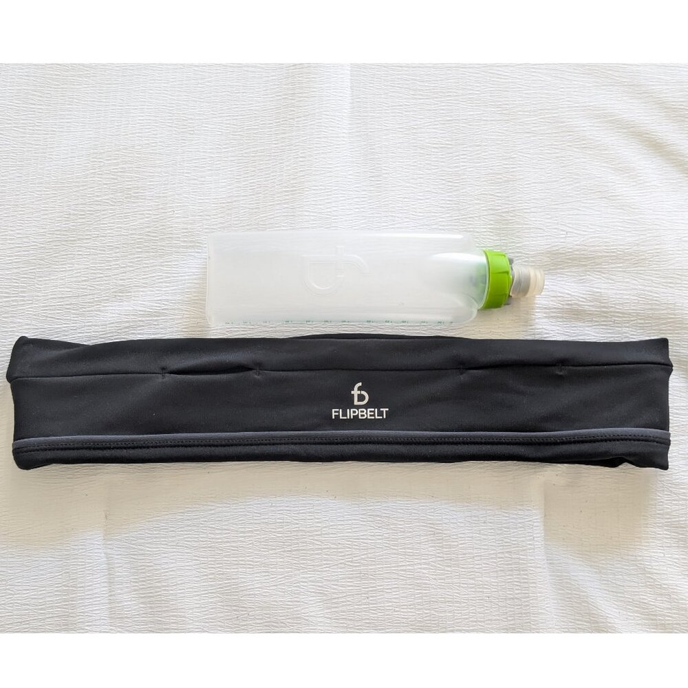 FlipBelt Running Belt with FlipBelt Arc Water Bottles - Size XL